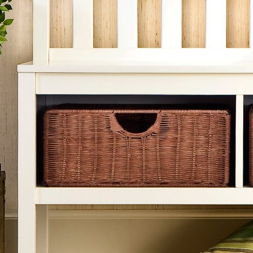 SEI Furniture Storage Entryway Storage Bench Underneath Rattan