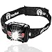 Premium LED Headlamp Lightweight 2.6oz, Waterproof, Shockproof Headlight Flashlight 5 Modes Up to 450 Ft Beam. Bonus Batteries & Reflective Band. Best For Running, Biking, Camping, Fishing, Hiking