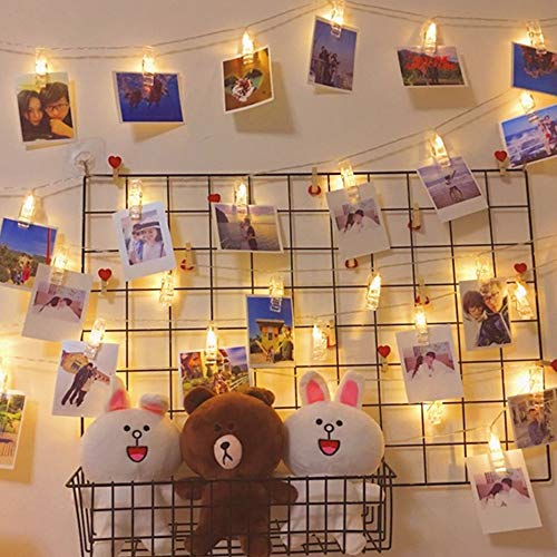 MZD8391 Upgraded 40 Photo Clips String Lights Battery Operated Fairy String Lights with Clips for Hanging Photo Holder, Cards, Artwork, Dorm Wall Bedroom Decorations