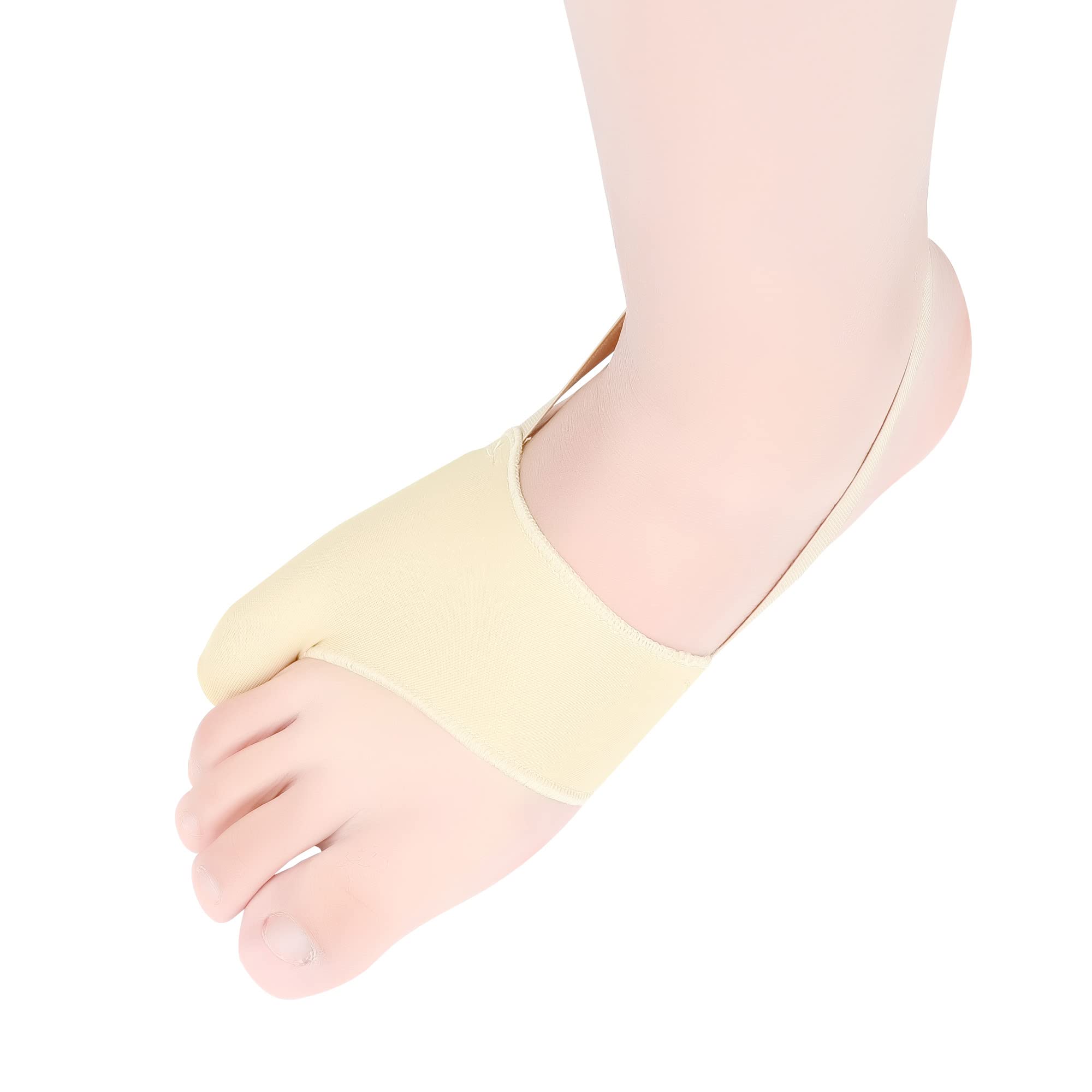 DYKOOK Tailors Bunion Corrector 1Pair Bunionette Sleeves Built-in Gel Pads Silicone Cover Guard With Non-slip Strap to Relief Bunion Pinky Toe Pain, Straighten Bunionette,Overlapping toe(Beige-Small)