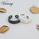 Vicmag 4X Strength Magnetic Copper Ring for Women 2 Pack Black Silver view 9