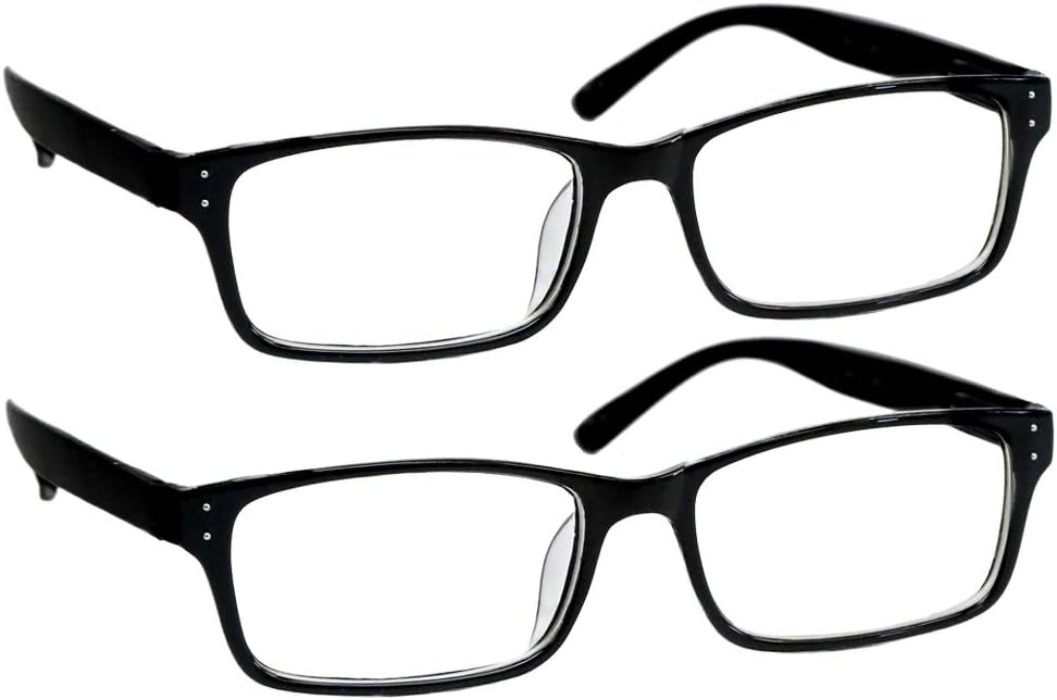 Black Computer Reading Glasses 0.00 Protect Your Eyes Against Eye Strain, Fatigue and Dry Eyes from Digital Gear with Anti Blue Light, Anti UV, Anti Glare, and are Anti Reflective