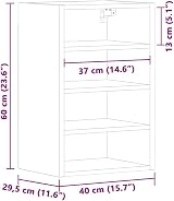 vidaXL Riga White Hanging Cabinet 40x29.5x60 cm Engineered Wood view 4