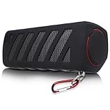 Portable NFC Waterproof Super Bass Resonance Bluetooth Wireless Speaker With Power Bank Bluetooth CSR 4.0 Technology Compatible Outdoor Sport/ Climbing Stereo With Metal Snap Hook (Black)