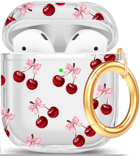 Clear Floral AirPods Case with Keychain