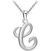 SEA OF ICE Letter Initial Necklace, Alphabet Letter Pendant Necklace, Sterling Silver, Gold, Rose Gold Necklace for Women, Elegant Initial Necklaces, Personalized Custom Women's Necklaces