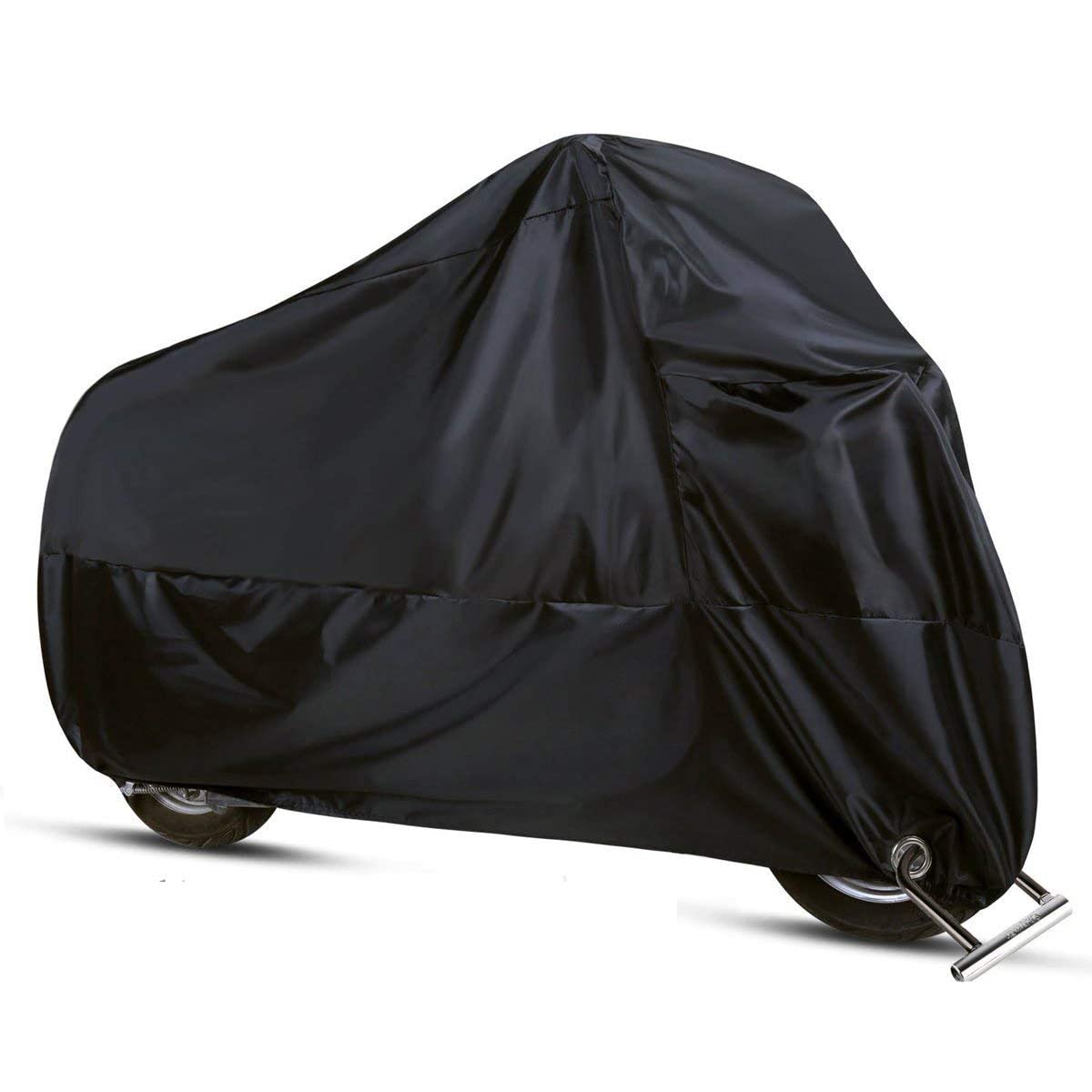 ANFTOP Motorcycle Cover 210D Fabric Heavy Duty Waterproof Motorbike Cover With Lock Hole Anti Dust Rain UV Protective Waterproof Motor Cover For Indoor Outdoor XL