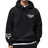 IZI POD Personalized Dad Embroidered Hoodie with Kids Names, Dad Sweatshirt, Gift for Father's Day, Birthday, Christmas