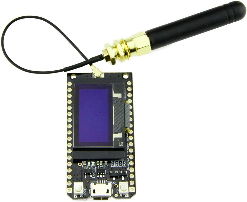 SODIAL Bluetooth Wifi ESP-32 Development Board Module Lora32 Lora 868Mhz ESP32 Lora Oled 0.96 Inch Blue Display With Antenna