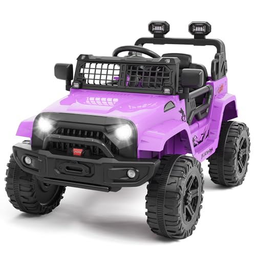 Gigicloud Carrito Montable Eléctrico para Niños con Control Remoto, Carro Eléctrico Niño Montable con Luces Led, Reproductor de Música Bluetooth, Suspensión de Resorte, 12V