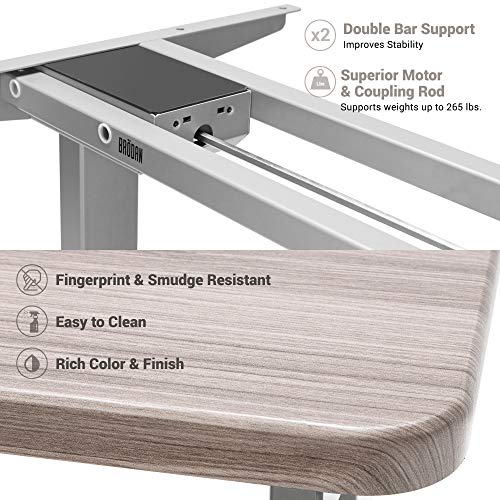 BRODAN Electric Standing Desk with Power Charging Station, Adjustable