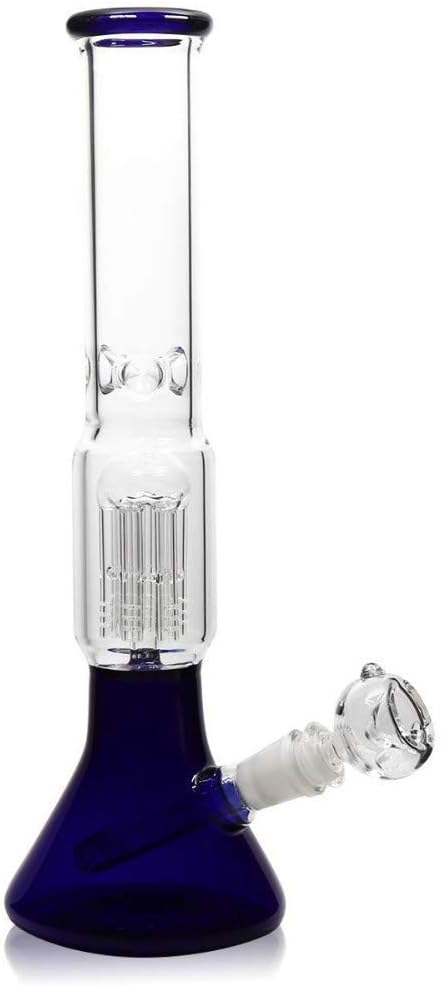 Aduben 14 Inch Arm Tree Glass Art Big Water Vase (Blue)