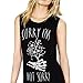 EFINNY Women Casual Boho Sleeveless Vest Shirt Back Cut Blouse Crop Top Tank (X-Large(US 8), #2 Black)