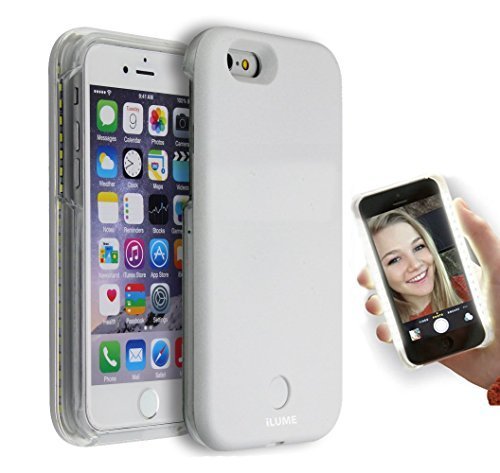 iLumeÂ® Luxury White Light Up Selfie LED illuminated Phone Cover Case Iphone 6 / 6s - Dimmable (includes USB charger)