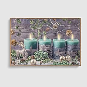 Framed Canvas Home Artwork Decoration Merry Christmas Canvas Wall Art for Living Room, Bedroom - 16x24 inches