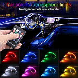 TABEN Auto Omgevingslicht RGB Afstandsbediening Decoratieve Licht Lamp DIY Refit Flexibele Glasvezel Pijp 8 Kleuren…