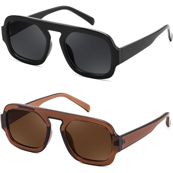 Oversized Aviator Sunglasses Polarized Retro Y2K Square Frame Unisex Hycredi Retro Aviator Sunglasses for Women Men, Tendy  main image 3