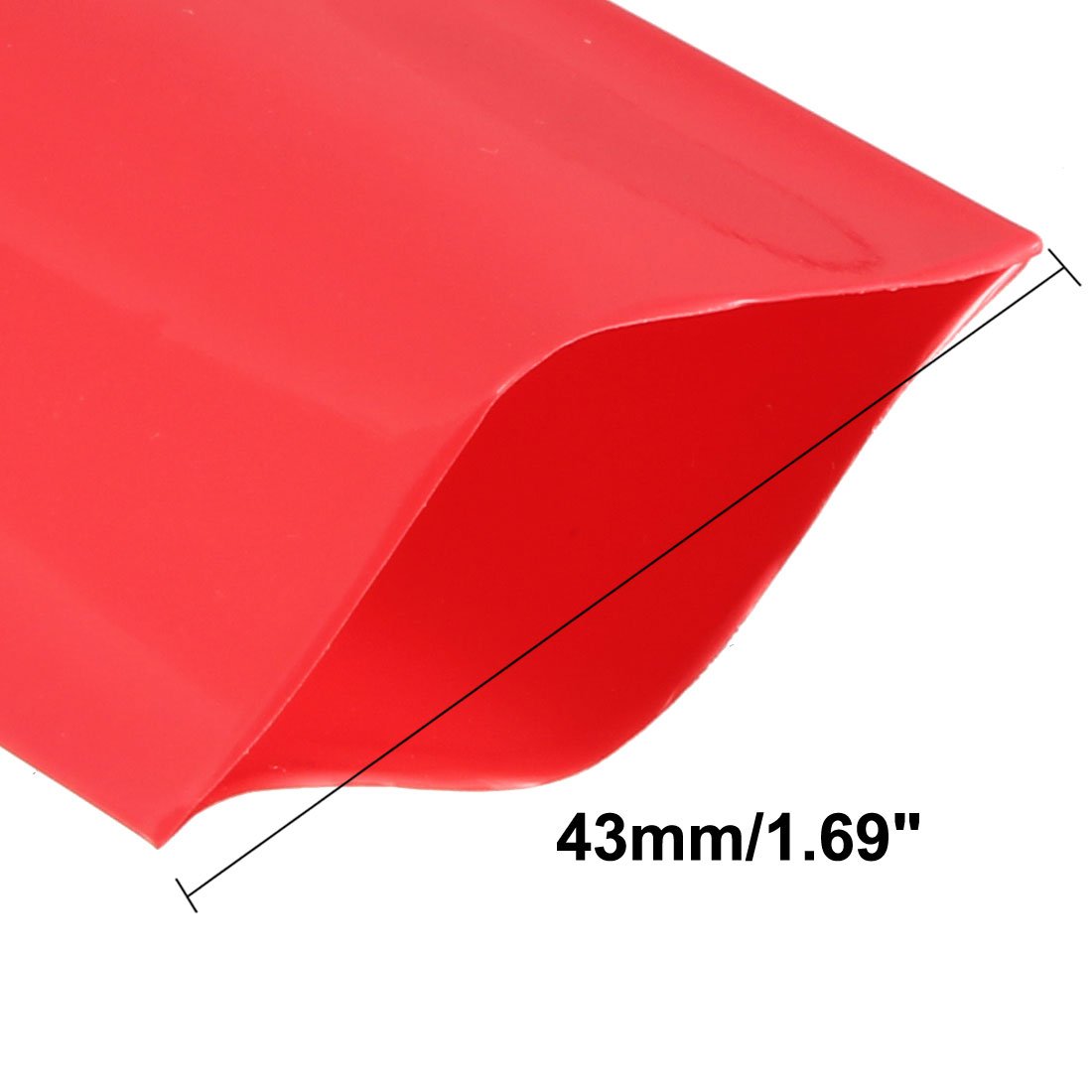 sourcingmap 43mm Flat PVC Heat Shrink Tubing Battery Wrap 2m Length for 26650 Battery Red - Image 3