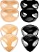 Frienda 4 Pairs Self-Adhesive Bra Pads Inserts Removable Push Up Breast Enhancer for Bikini, 2 Shapes (Black and Beige)