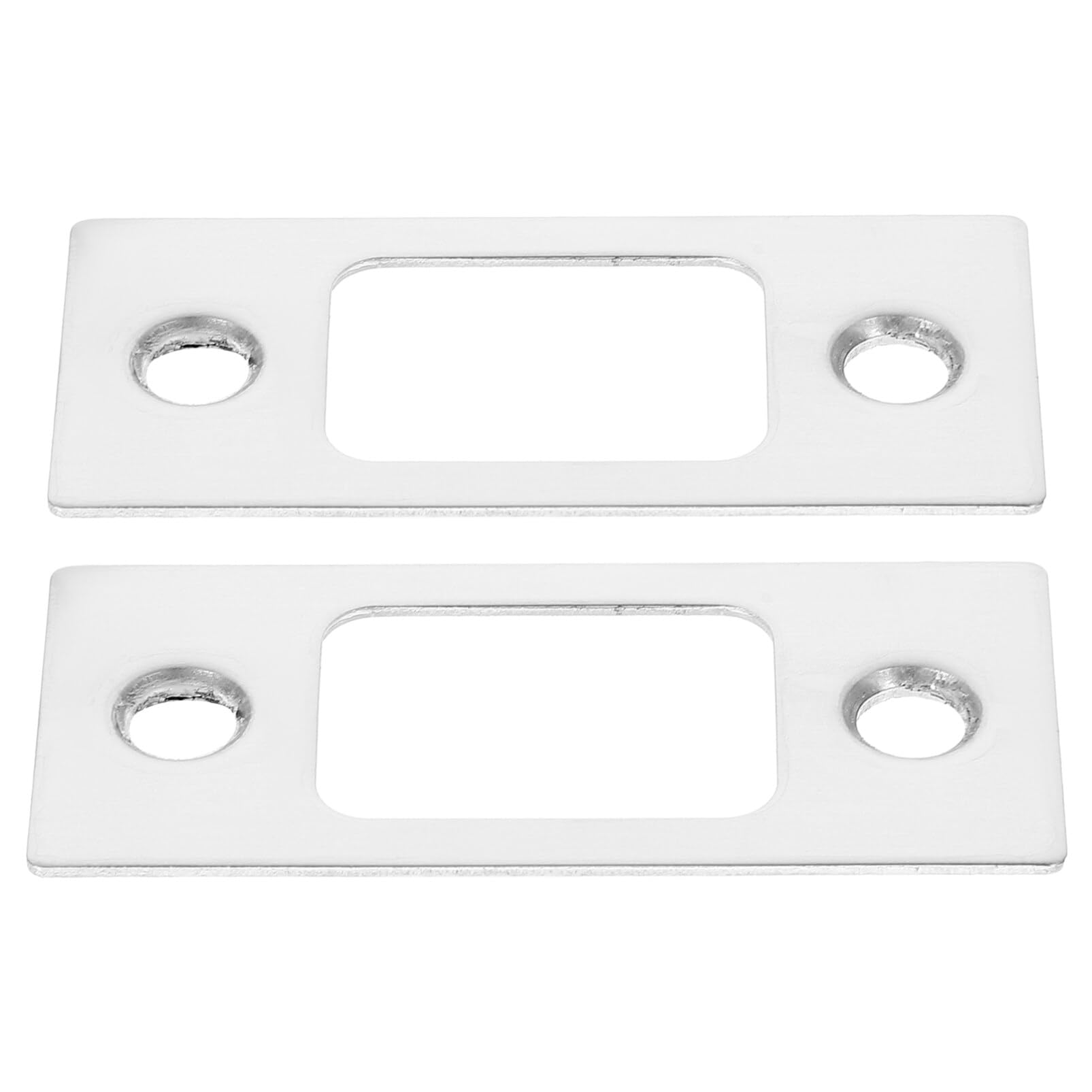OSALADI Locking Tongue Buckle 2Pcs Stainless Steel Strike Plates for Door Locks Replacement DIY Hardware Parts 2.24 X 0.98 Inch