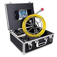 HBUDS Pipe Inspection Camera, Pipeline Drain Sewer Industrial Endoscope, PC30M Waterproof IP68 30M/100ft Snake Video System with 7 Inch LCD Monitor 1000TVL Sony CCD DVR Recorder (8GB SD Card Include)
