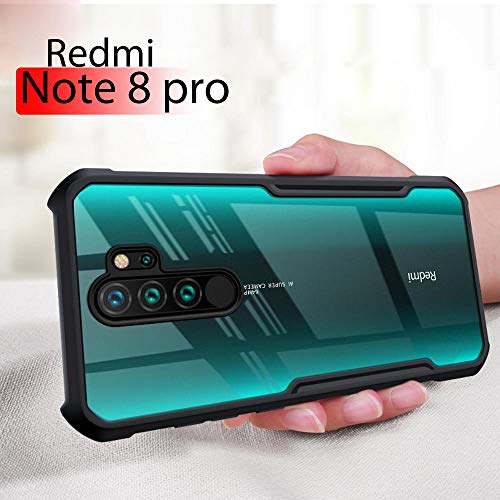 Mobistyle Shockproof Slim Clear Shell 360 Degree Protection Back Cover Case for Redmi Note 8 Pro (Black)