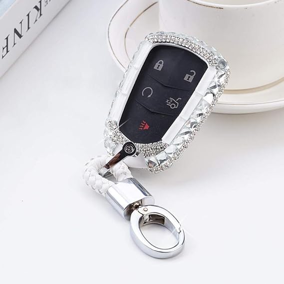 MWBLN Carcasa de Llave de Coche,Crystal Diamond Key Protective Shell Case Cover, para Cadillac