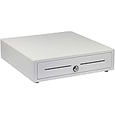 Syson POS White 16" Automatic Cash Drawer with Removable Coin Tray 5 Bill/5 Coin, RJ11 cable, 2 keys, Compatible POS receipt 