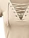 JJ Perfection Women's Eyelet Lace Up Short Sleeve Top