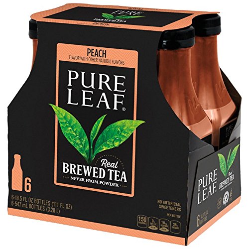 Click Here to See More Images Pure Leaf Iced Tea, Peach, Real Brewed Tea, 18.5 Fluid Ounce (Pack of 6)