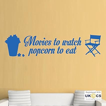 Cinema Films Popcorn Film Citation Salon Salle De Mur Art Stickers Stickers Vinyle Accueil Chambre Garsons Filles Enfants Adultes Accueil Salon Cuisine Salle De Bain Accessoires Citations Mural Amazon Fr Bricolage