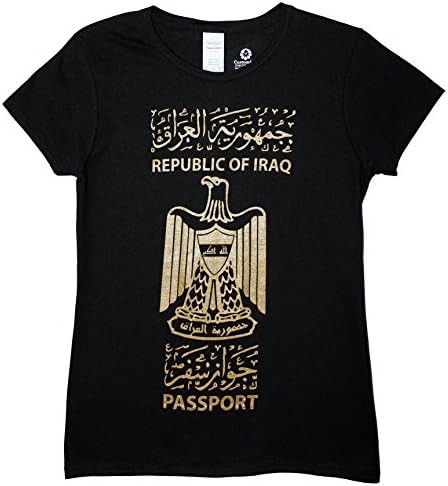 SPOT15 Women's Republic of Iraq T-shirt Medium Black