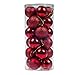 KI Store 24ct Christmas Ball Ornaments Shatterproof Christmas Decorations Tree Balls Small for Holiday Wedding Party Decoration, Tree Ornaments (2.36 inches, Red)