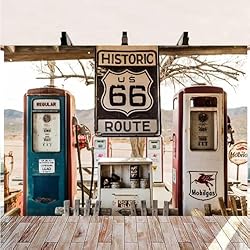 Vinyl Route 66 Birthday Party Photography Backdrop