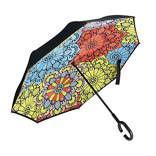 image for Z ZAMEKA Double Layer Inverted Umbrellas Reverse Folding Umbrella Wind