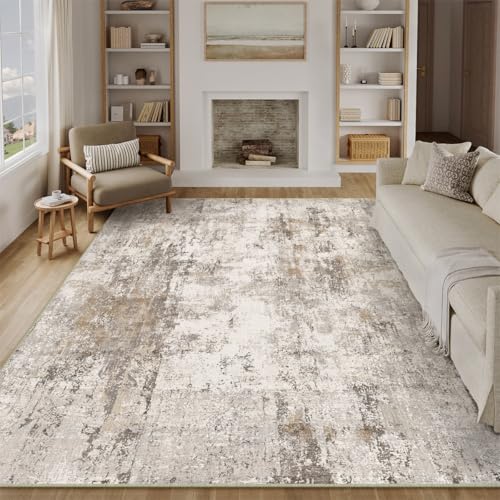 HUGEAR Braun Grau Teppich Wohnzimmer 300x400cm Waschbarer