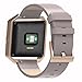 Henoda for Fitbit Blaze Bands Leather Small Large Strap Smart Fitness Watch Band Women Men (A Oxford Tan and Rose Gold Frame, S/P Size)