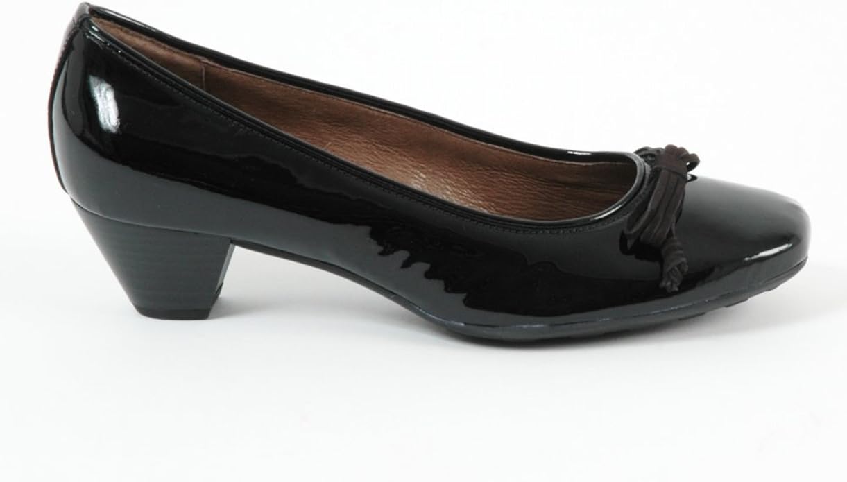 gabor black patent court shoes