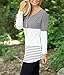 Hount Womens Fall Fashion 2024 Long Sleeve Tunic Tops for Leggings Dressy Tshirts Shirts Blouses Striped Shirt Clothes (Medium, Grey)