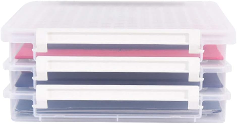 Crazyo Transparent File Storage Box Document Paper Storage Container Office Supplies