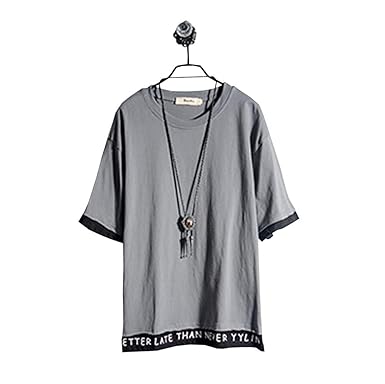 Amazon Co Jp Fout Tシャツ メンズ 半袖 カットソー 無地 ネックレス