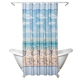 Zenna Home Seaside Serenity Seashore and Beach Themed Shower Curtain