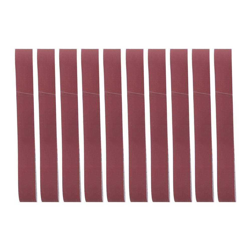 10Pcs Alumina Sanding Belt, 740 x 40mm Sander Paper Grinding Polishing Tool for Furniture Woodworking (60 Grit)