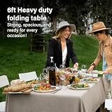 Vivo Technologies 6ft Folding Table Indoor Outdoor Plastic Picnic White view 2