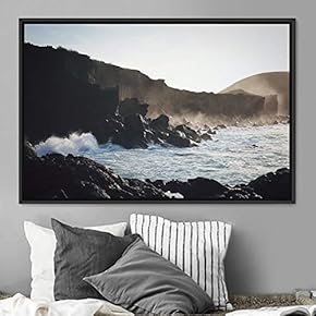 signwin Framed Canvas Wall Art Coastal Scenery Aerial...