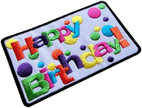 Cute Pretty Colorful Happy Birthday! Bags Jeans Jackets Embroidered Iron on Patch Free Shipping