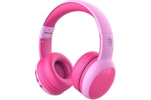 gorsun Kids Bluetooth Headphones, Portable Wireless Headset for Kids, Bluetooth 5.3, Over-Ear Toddler Headphones with Microphone, 85dB Volume Limited, 40 Hours Playtime (Pink)