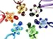 Murano 3D Flower Tortoise Glass Pendant Necklace 6PCS Mix Color Set