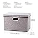 PRANDOM Foldable Storage Boxes with Lids [3-Pack] Linen Fabric Collapsible Storage Bins Organizer Containers Baskets Cube with Cover for Home Bedroom Closet Office Nursery (14.9x9.8x9.8)