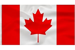 Canada flag Canadian Flag 3x5 ft - Outdoor Indoor Durable Maple Leaf with Vivid Color Thick Polyester Brass Grommets Decorati